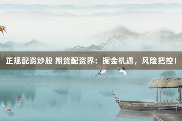 正规配资炒股 期货配资界：掘金机遇，风险把控！