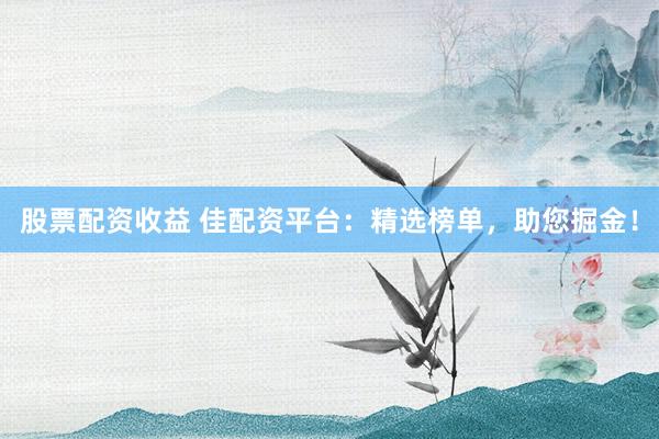 股票配资收益 佳配资平台：精选榜单，助您掘金！