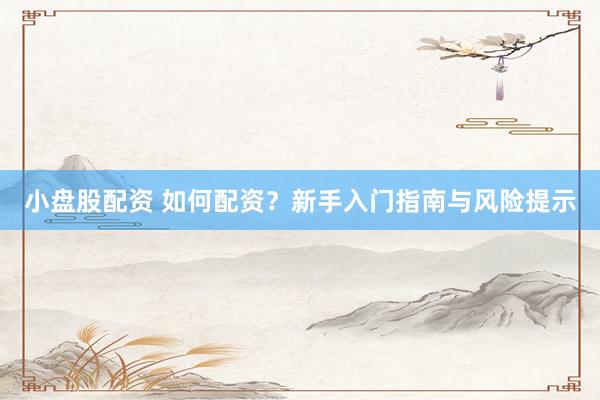 小盘股配资 如何配资？新手入门指南与风险提示