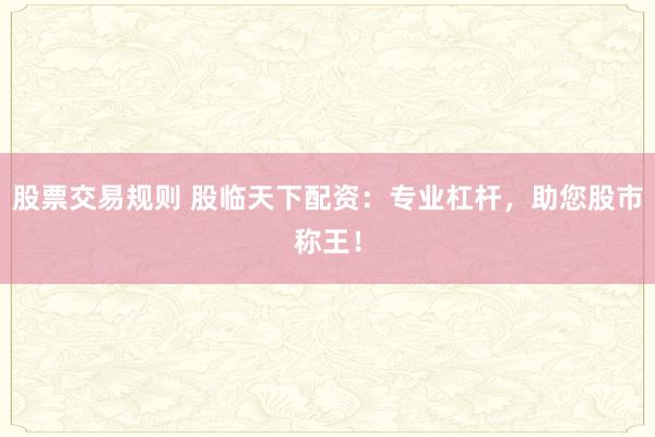 股票交易规则 股临天下配资：专业杠杆，助您股市称王！