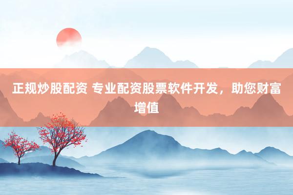 正规炒股配资 专业配资股票软件开发,助您财富增值