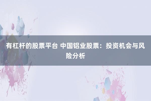 有杠杆的股票平台 中国铝业股票：投资机会与风险分析