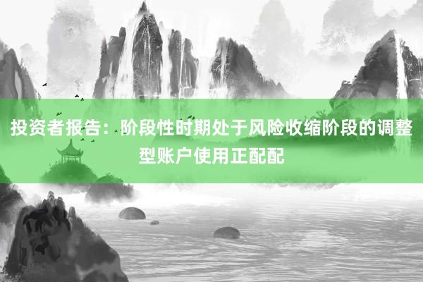 投资者报告:阶段性时期处于风险收缩阶段的调整型账户使用正配配