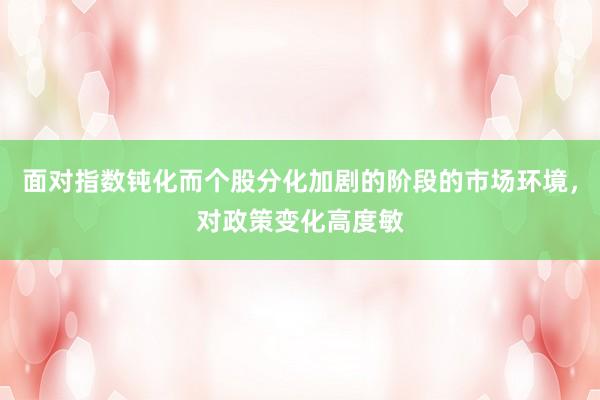 面对指数钝化而个股分化加剧的阶段的市场环境,对政策变化高度敏