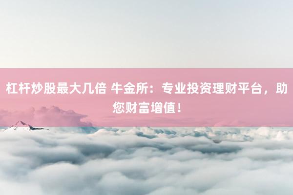 杠杆炒股最大几倍 牛金所:专业投资理财平台,助您财富增值!
